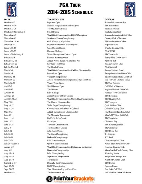 pga tour schedule 2024 printable